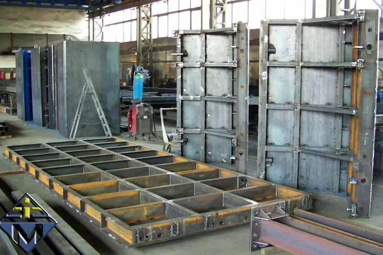 Konstrukcja stalowa formy do produkcji prefabrykowanych przepustów betonowych INMET Konstrukcje