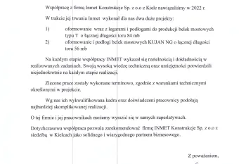 Referencje CK Concept dla INMET Konstrukcje 03.2024